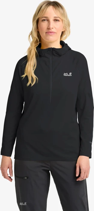 Jack Wolfskin Prelight Trail Hooded Funktionsshirt langarm schwarz (Damen)