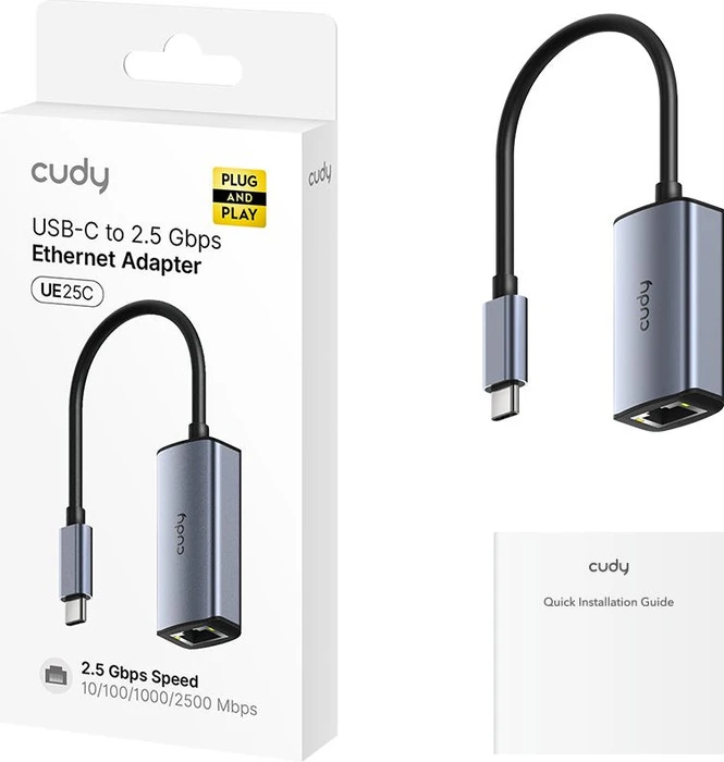 Cudy 2.5G LAN-Adapter, RJ-45, USB-C 3.0 [Stecker]