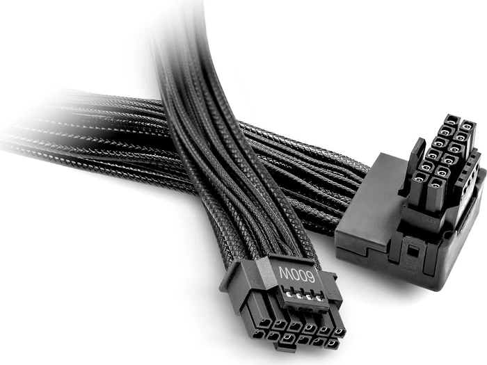 be quiet! 12V-2x6 Kabel, 12V-2x6 / 12VHPWR 90° REVERSED Cable PCI-E, 1x 16-Pin PCIe 5.1 Stecker auf 16-Pin PCIe 5.1 Stecker, schwarz, 90° gewinkelt, 70cm
