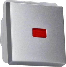Busch-Jaeger Allwetter 44 Wippe mit roter Kalotte, alusilber