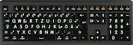 LogicKeyboard Astra LargePrint MAC, White on Black, USB, DE