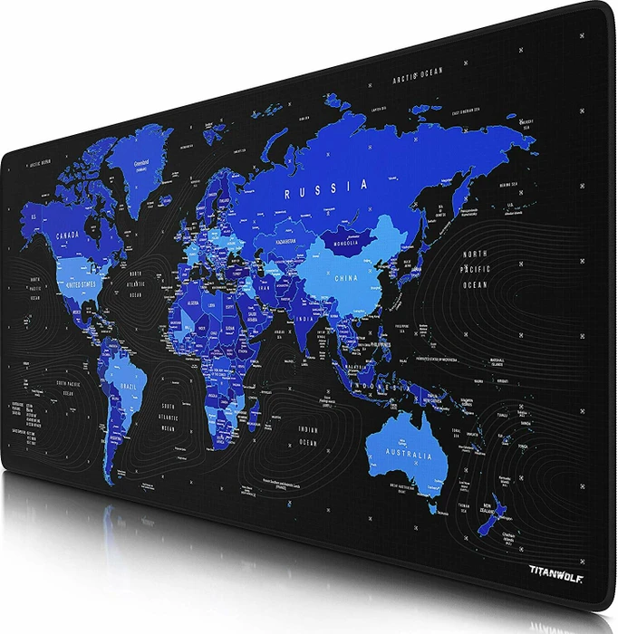 Titanwolf Global Blue XXL Speed Gaming-Mauspad, schwarz/blau