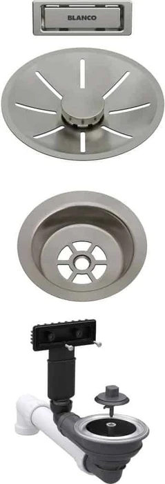 Blanco Ablaufgarniturset für Einzelbecken satin platinum