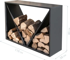 Westmann Kaminholzregal 114.5x35x80cm schwarz