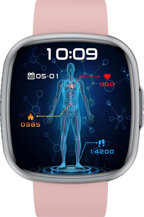 Knauermann Neo 2 (2025) eckig mit Silikonarmband rosa
