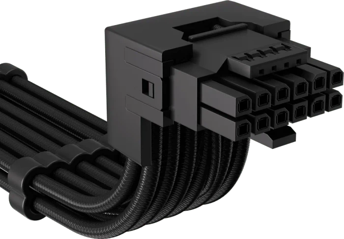 Corsair PSU Cable Type 4 - 12+4-Pin 12V-2x6 Cable, schwarz, 90° gewinkelt, 65cm, Stil B - Sense-Pins oben