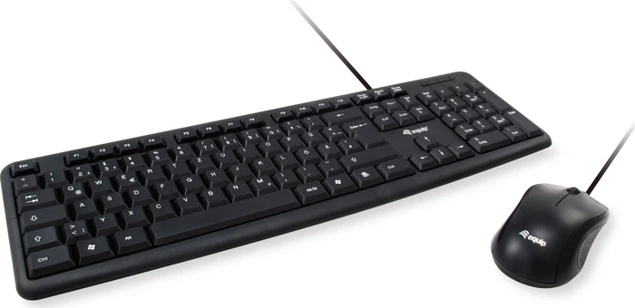 Equip Kabelgebundene Kombi aus Tastatur und Maus schwarz, USB, DE