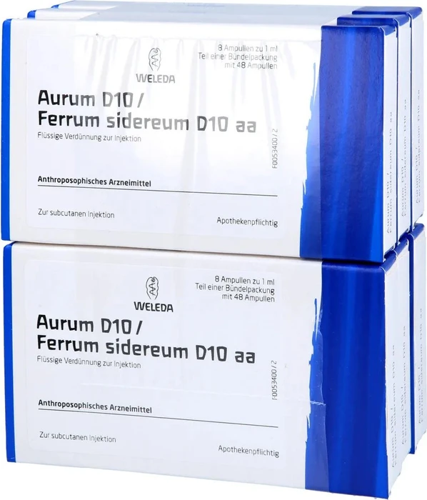 Weleda Aurum D10/Ferrum sidereum D10 Praep. Injektion Ampullen, 48 Stück