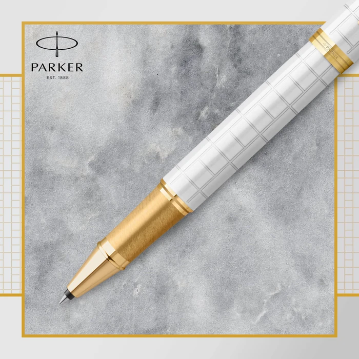 Parker IM Premium Tintenroller (Mine) pearl lacquer/gold trim, Geschenkbox (2143646) – Bild 4 von 7