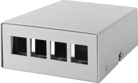 LogiLink Konsolidierungspunkt-Gehäuse für RJ-45 Keystone Module, 4-Port, grau