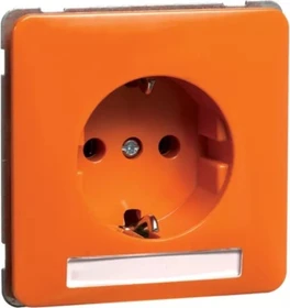 Peha Steckdose SCHUKO Beschriftungsfeld, orange