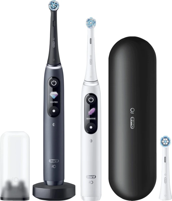 Oral-B iO Series 8 Duo white alabaster/black onyx + 2. Handstück + 3 Aufsteckbürsten
