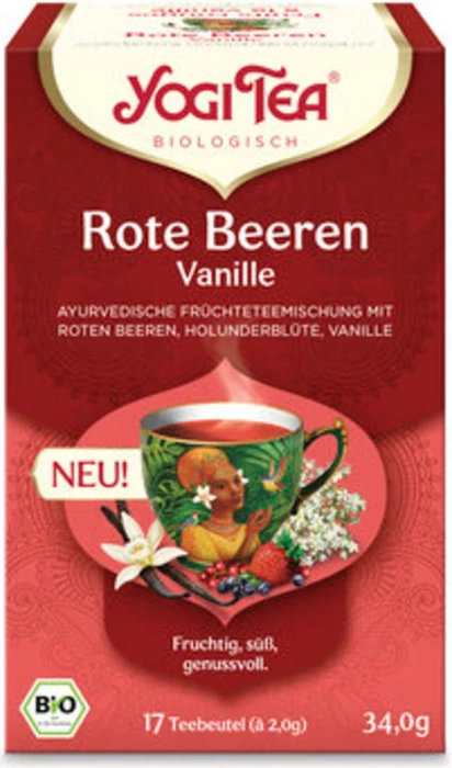 Yogi Tea Rote Beeren Vanille Tee Beutel, 17 Stück