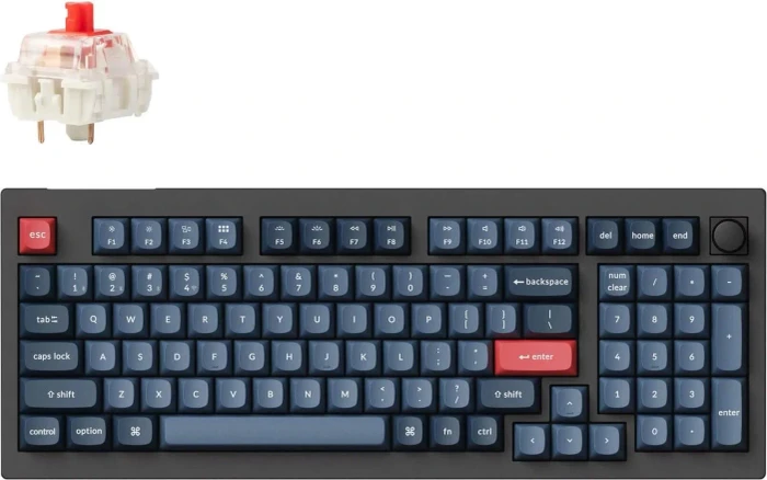 Keychron V5 Max, Carbon Black, 96%, LEDs RGB, hot-swap, Gateron Jupiter RED, USB/Bluetooth, US