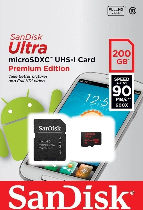 SanDisk Ultra R90 200GB Kit, UHS-I, Class 10