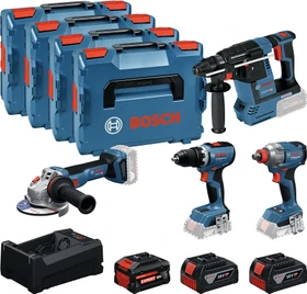 Bosch Professional Akku-Maschinenset inkl. L-Boxx + 3 Akkus 5.0/5.5Ah
