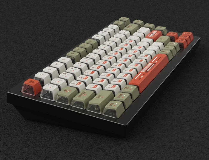 Keychron OEM Dye-Sub Full Set Keycap-Set Morse Code, Kunststoff (PBT), Morse Code, weiß/grün/rot, 137 Tasten, ANSI-US