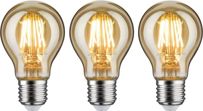 Paulmann Filament LED Birne E27 6.5W/825 gold, 3 Stück