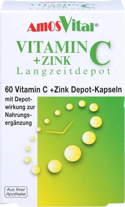 AmosVital Vitamin C + Zink Depot-Kapseln, 60 Stück