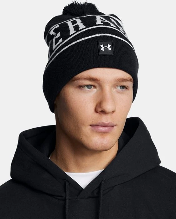 Under Armour Halftime mit Bommel Mütze schwarz/weiß (Herren)