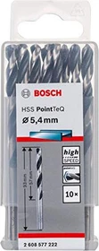 Bosch Professional HSS PointTeQ Spiralbohrer, 5.4x57x93mm, 10 Stück