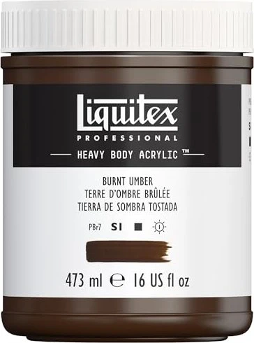Liquitex Professional Heavy Body Acrylic burnt umber, 473ml