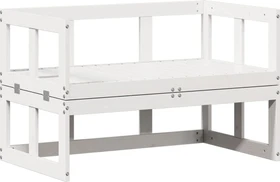 vidaXL 2in1 Gartenbank weiß