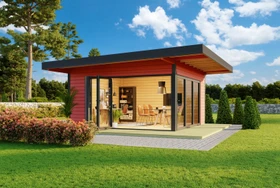 Lasita Maja Domeo 9 Gartenhaus schwedenrot