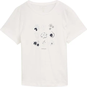 Tom Tailor Print T-Shirt kurzarm soft clear white (Damen)