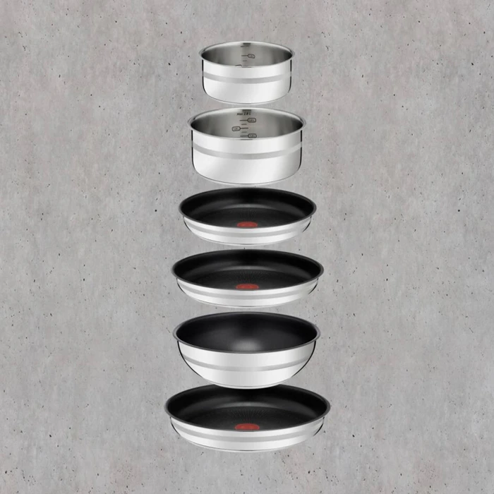 Tefal L979SI Jamie Oliver by Tefal Ingenio Kochgeschirr-Set, 18-tlg.