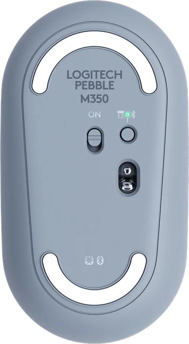 Logitech M350 Pebble Wireless Mouse Blue Grey, USB/Bluetooth