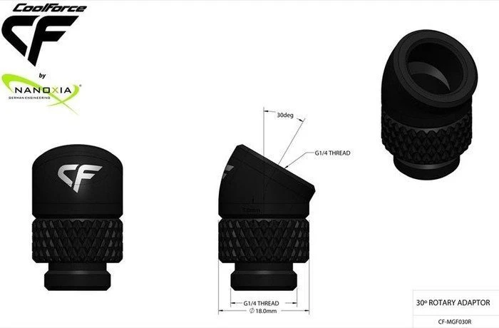 Nanoxia CF1 30° Adapter G1/4" auf G1/4", drehbar