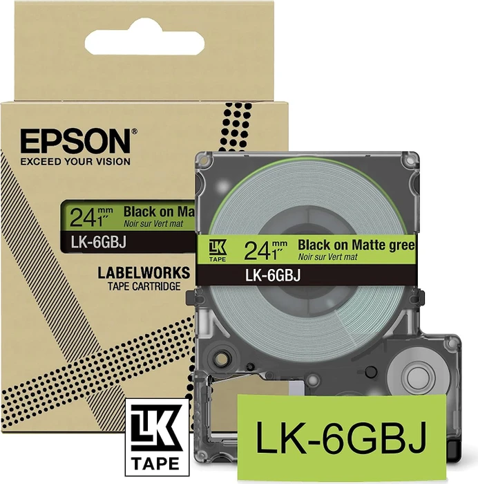 Epson LK-6GBJ Beschriftungsband, 24mm, schwarz/mattgrün