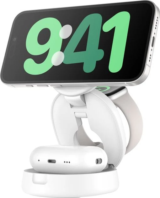 Belkin BoostCharge Kompakte magnetische 3-in-1-Ladestation (15W) weiß