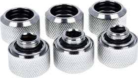 Alphacool Eiszapfen Rohranschluss G1/4" auf 16/10mm, verchromt, 6er-Pack