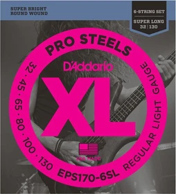 D'Addario ProSteels 6-String Bass Regular Light, Super Long Scale