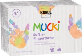 Kreul Mucki Softie Fingerfarbe, 6 Farben, 150ml, 6er-Pack