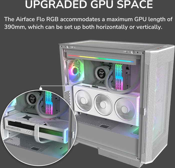 Cougar Airface Flo RGB, schwarz, Glasfenster