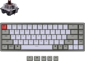 Keychron K6, 65%, Aluminium, grau, Gateron BROWN, USB/Bluetooth, US (K6-L3)