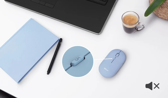 Trust Puck Wireless Mouse blau, USB/Bluetooth