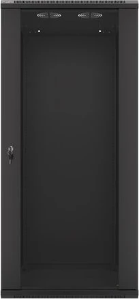 Lanberg 19" Wandschrank 42HE, hängend, Flat Pack, Glastür, IP20, RAL 9004, 600mm tief