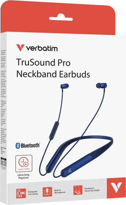 Verbatim TruSound Pro Neckband Earbuds blau
