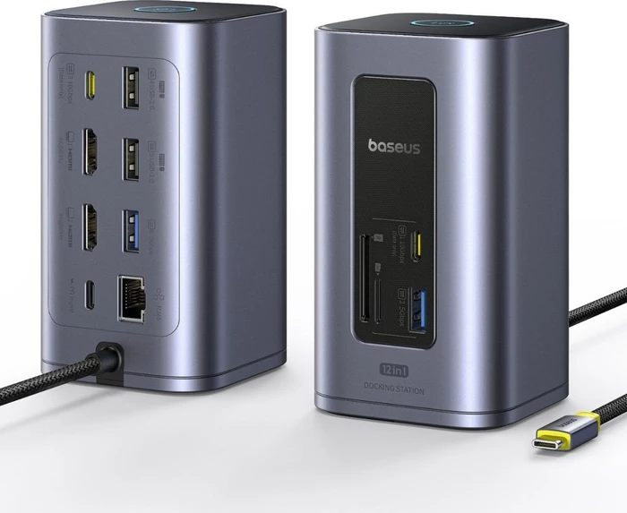 Baseus Nomos NU1 Air 12-in-1 Docking Station, Windows, Multiport-Adapter, USB-C 3.1 [Stecker]