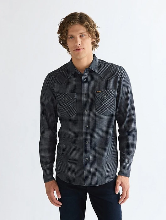 Wrangler Regular Western Hemd langarm healthered indigo (Herren)