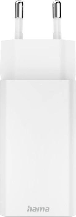 Hama Schnellladegerät GaN 2x USB-C Mini-Ladegerät PD 65W weiß