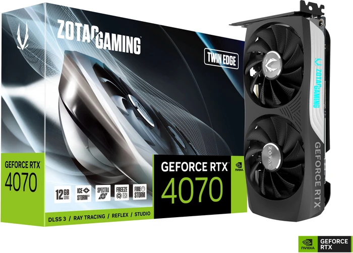 Zotac Gaming GeForce RTX 4070 Twin Edge, 12GB GDDR6X, HDMI, 3x DP
