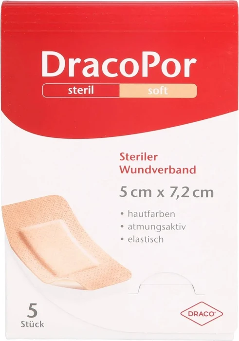 Dr. Ausbüttel DracoPor Soft steriler Wundverband hautfarben, 5 x 7.2cm, 5 Stück