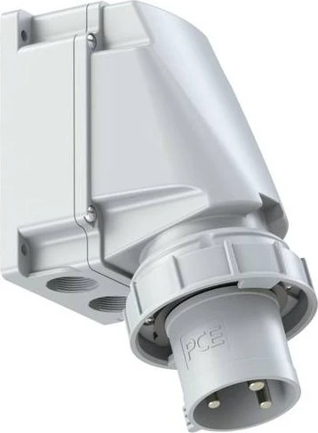 PCE CEE-Wandgerätestecker 63A 3p 1h IP67 POWER TWIST