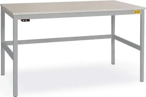 Manuflex Cantolab ESD-Arbeitstisch 200x80cm lichtgrau/alusilber