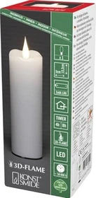 Konstsmide Echtwachskerze 15.2cm weiß LED 1x warmweiß, 1 Stück